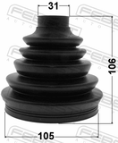 Febest 0217P-R51R Boot Outer CV Joint Kit Pvc 105X106X31