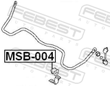 Febest MSB-004 Rear Stabilizer Bar Bush D24