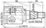 Febest 0211-B10ATLH Inner CV Joint Left 22X40X25