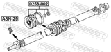 Febest ASN-29 Cross Shaft Joint, Drive Shaft 28X53/80