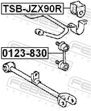 Febest TSB-JZX90R Rear Stabilizer Bar Bush D20