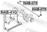 Febest NAB-41G Rear Trailing Rod Bushing