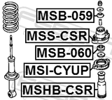 Febest MSI-CYUP Rear Spring Upper Seat