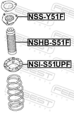 Febest NSI-S51UPF Front Spring Upper Seat