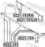 Febest 0221-Y61LH Steering Tie Rod End Left