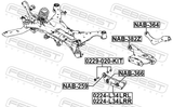 Febest 0224-L34LRL Left Rear Lower Arm