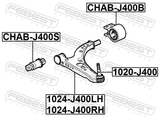 Febest 1020-J400 Ball Joint Front Lower Arm