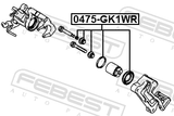 Febest 0475-GK1WR Rear Brake Caliper Repair Kit (Set For Two Sides)