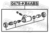 Febest 0478-KB4ABS Rear Wheel Brake Cylinder