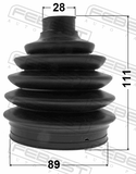 Febest 1417P-NA Boot Outer CV Joint Kit Pvc 89X111X28