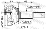 Febest 0210-R51MT Outer CV Joint 27X67X29