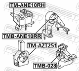 Febest TMB-ANE10RR Rear Engine Mount Bushing