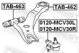 Febest TAB-463 Front Bushing, Front Control Arm