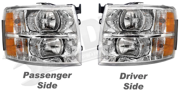 2007-2009 Chevy Silverado 1500/2500/3500 Pickup Headlight Headlamp Set/Pair R&L
