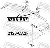Febest SZSB-RSF Front Stabilizer Bar Bush D20.3