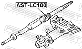Febest AST-LC100 Cross Shaft Joint, Steering Column Shaft