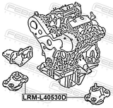 Febest LRM-L40530D Engine Mount (Hydro)
