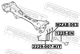 Febest 2229-007-KIT Repair Kit, Camber Adjusting Eccentric Bolt