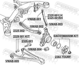 Febest 2329-001-KIT Repair Kit, Camber Adjusting Eccentric Bolt