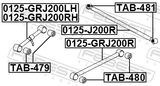 Febest 0125-GRJ200R Rear Lower Trailing Rod