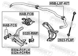 Febest HSB-LXF-KIT Front Stabilizer Bar Bush Kit (Set For Two Sides) D26
