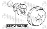Febest 0182-190A48R Rear Wheel Hub