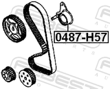 Febest 0487-H57 Timing Belt Tensioner Pulley