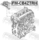 Febest FM-CB4ZTRH Right Engine Mount (Hydro)