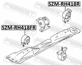 Febest SZM-RH418R Rear Engine Mount