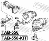Febest TAB-558-KIT Differential Mount Bushing Kit