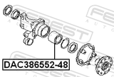 Febest DAC386552-48 Rear Wheel Bearing 38X65X48X52