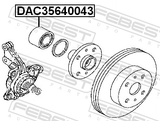 Febest DAC35640043 Front Wheel Bearing 35X64X43