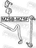Febest MZSB-MZ5F Front Stabilizer Bar Bush D29
