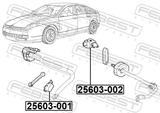 Febest 25603-002 Rear Level Sensor