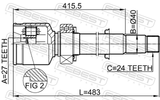 Febest 0111-GSV40RH Inner CV Joint Right 27X40X24