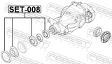 Febest SET-008 Pinion Oil Seal Rear Differential Kit 43.7X75.3X10.1X13.6