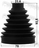 Febest 0117-NCP90 Boot Outer CV Joint Kit 78X93.5X23.6