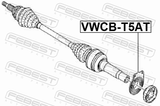 Febest VWCB-T5AT Axle Shaft Bearing