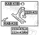 Febest 2224-K5RH Right Lower Front Arm