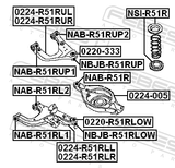 Febest NAB-R51R Rear Arm Bushing