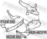 Febest FDAB-022 Bushing, Rear Trailing Arm