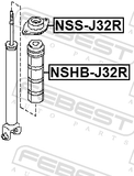 Febest NSHB-J32R Rear Shock Absorber Boot (Set For One Side)