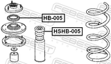 Febest HB-005 Front Shock Absorber Bearing