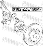 Febest 0182-ZZE150MF Front Wheel Hub