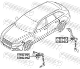 Febest 17603-012 Level Sensor, Rear Left (With Bracket, With Link)