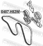 Febest 0487-H82W Tension Pulley