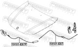 Febest 19101-E87 Cable Assembly Hood Lock Control