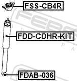Febest FDD-CDHR-KIT Boot With Jounce Bumper Rear Shock Absorber