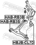Febest HAB-RB3B Rear Bushing, Front Control Arm