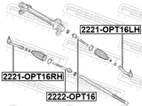 Febest 2221-OPT16LH Steering Tie Rod End Left